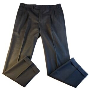 RALPH LAUREN High Performance Wool Pants Men's 36 x 30 Black Pleated